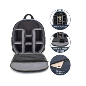 Waterproof Shockproof Thick Ultra-Light Camera Backpack with Padded Dividers Suitable